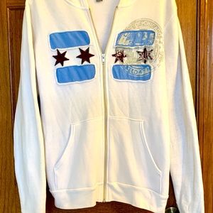 Chicago Flag Zip Up Hoodie Sweatshirt